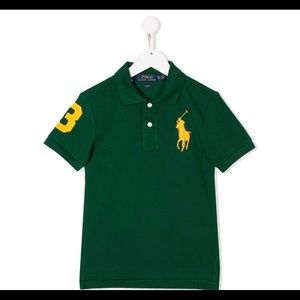 Boys Polo Shirt with Large gold polo logo